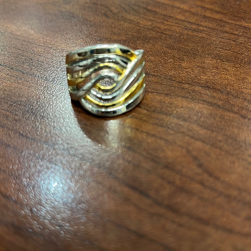 Silver and Gold rhodium ring